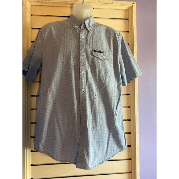 U.S. Polo Assn. Light Jean shirt mens Large short sleeve 1 pocket on front - Picture 1 of 11